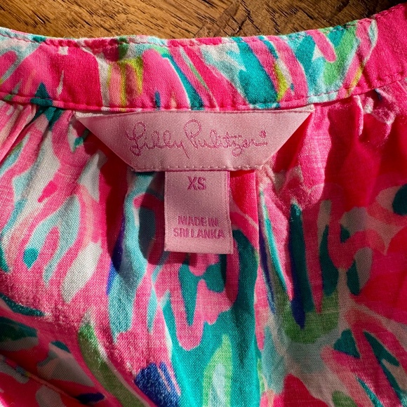 Lilly Pulitzer Sleeveless Stacey Top Dragonfruit Toucan Can Women's XS Rayon - Picture 6 of 8